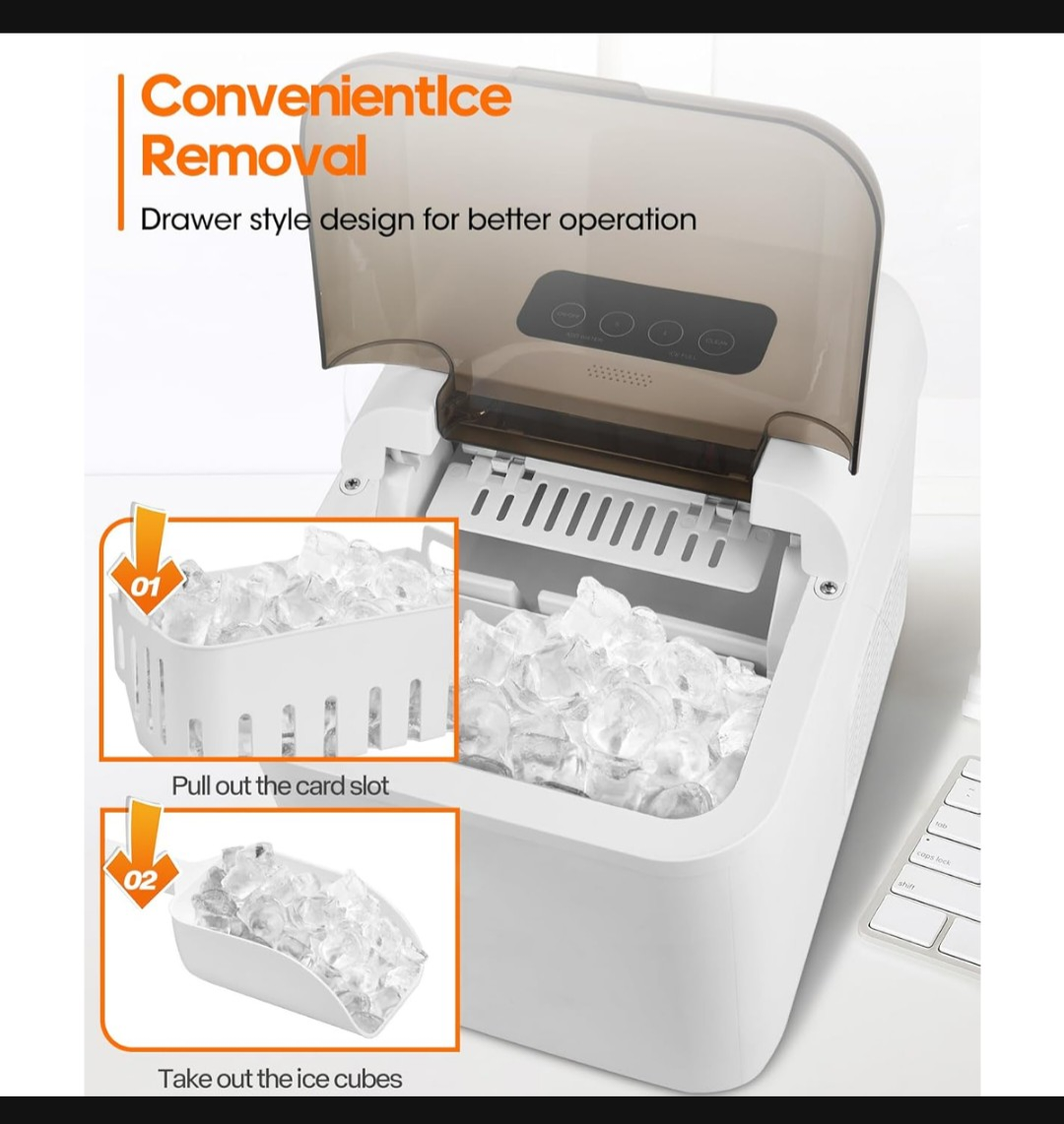 BezosMax bullet Ice Maker 9 Cubes in 6-8 Mins 24H/12KG