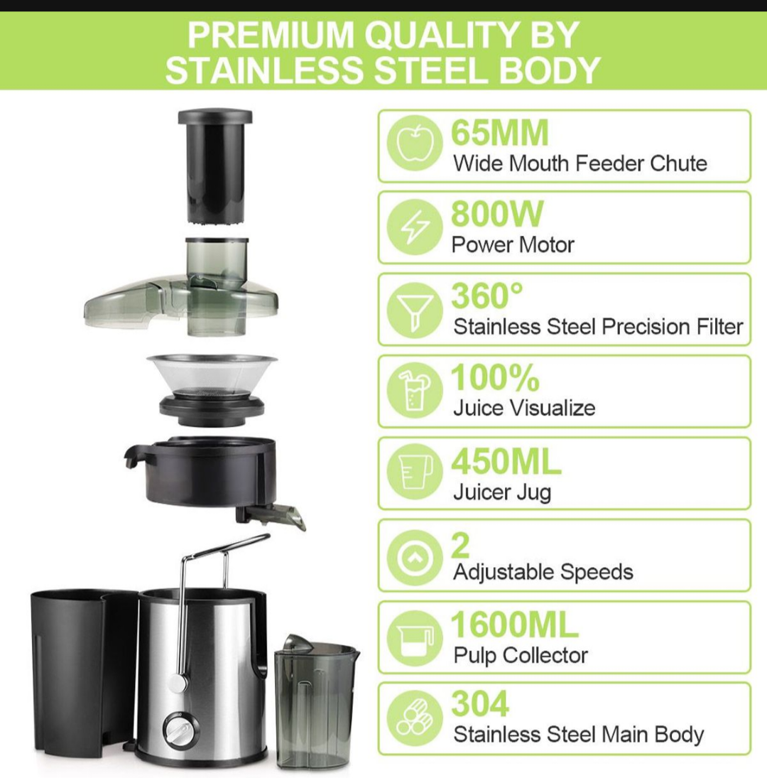Juice Maker 2 Speed - 500W Fruit & Vegetable Juicer