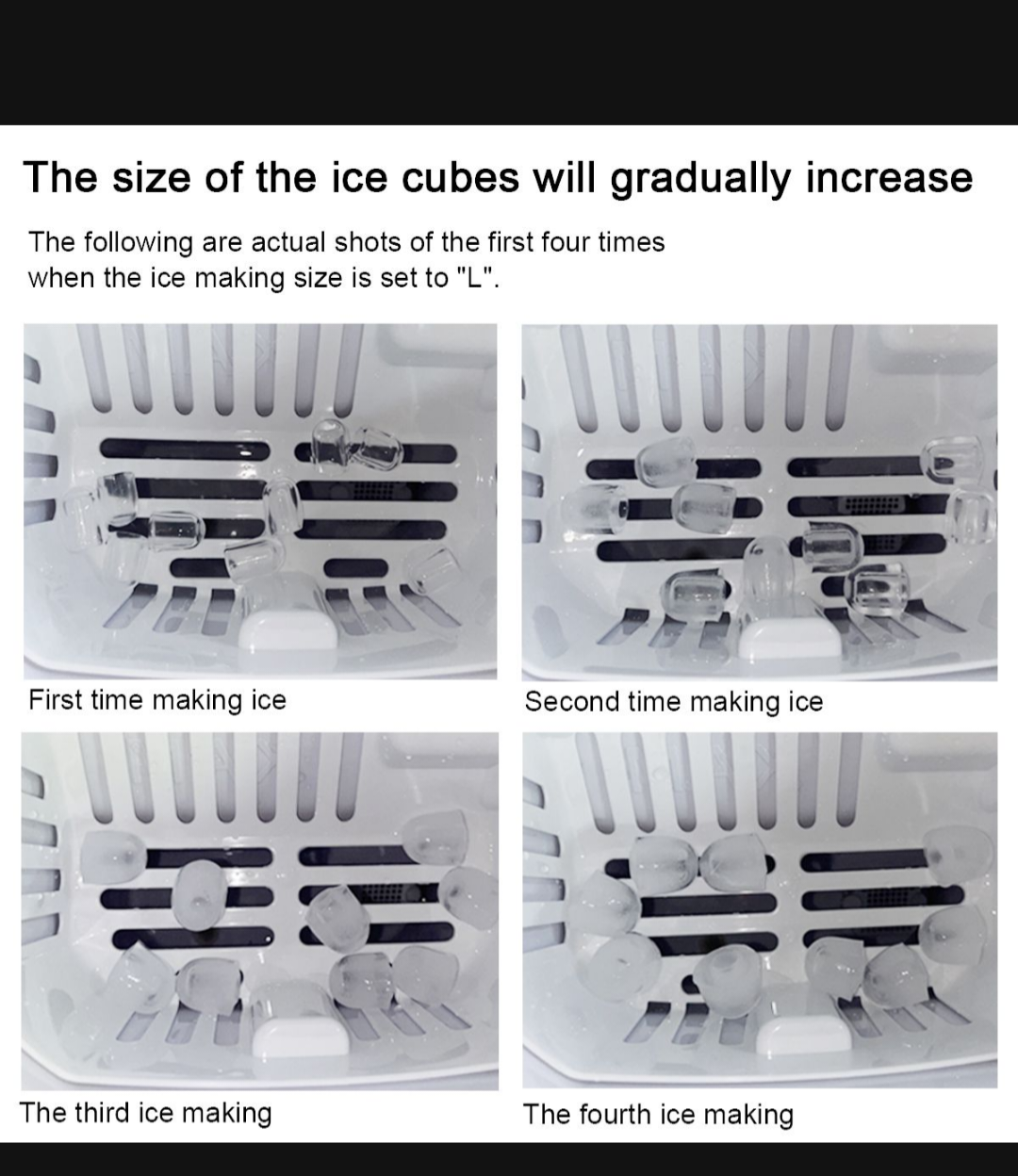 Counter-Top Ice-Maker 12kg Ice Maker Machine 8 Mins 9 Bullet Ice-Black