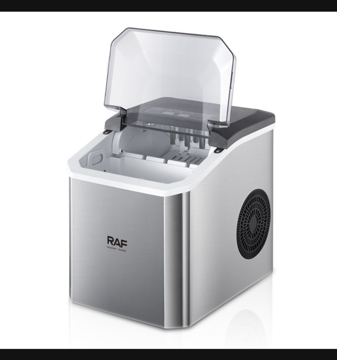 Portable ice maker with shovel and handle, adjustable ice size