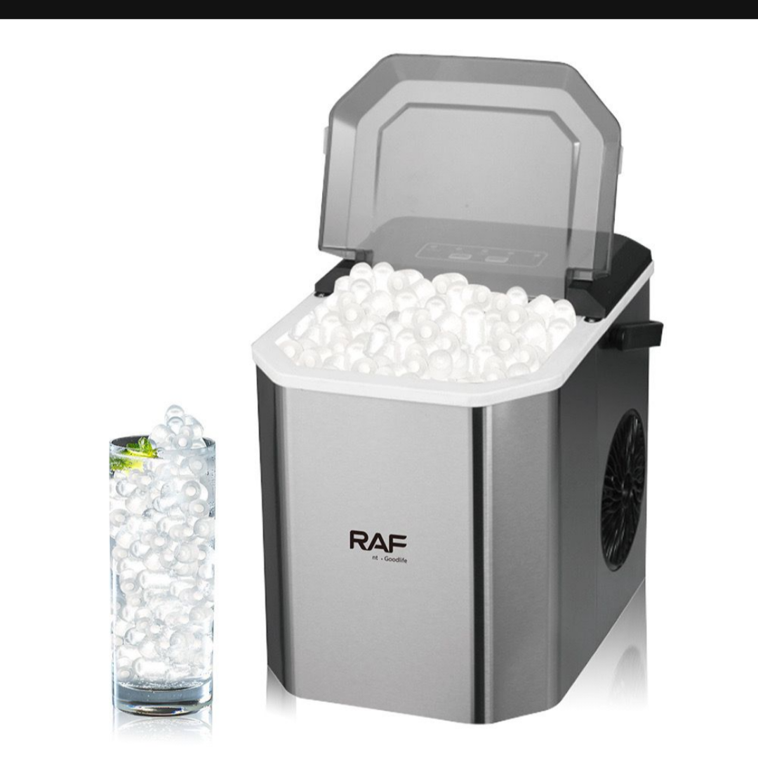 Portable ice maker with shovel and handle, adjustable ice size