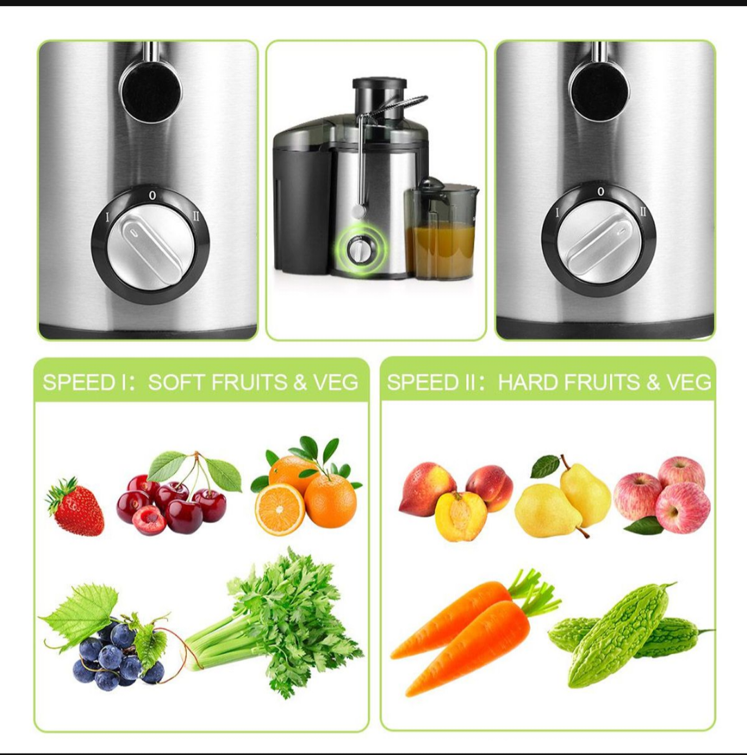 Juice Maker 2 Speed - 500W Fruit & Vegetable Juicer
