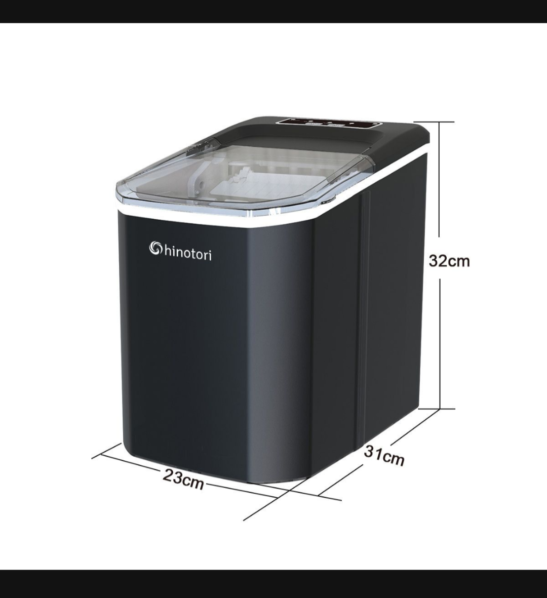 Counter-Top Ice-Maker 12kg Ice Maker Machine 8 Mins 9 Bullet Ice-Black