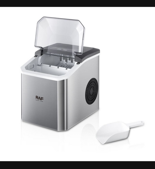 Portable ice maker with shovel and handle, adjustable ice size