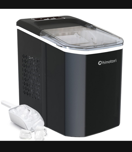 Counter-Top Ice-Maker 12kg Ice Maker Machine 8 Mins 9 Bullet Ice-Black